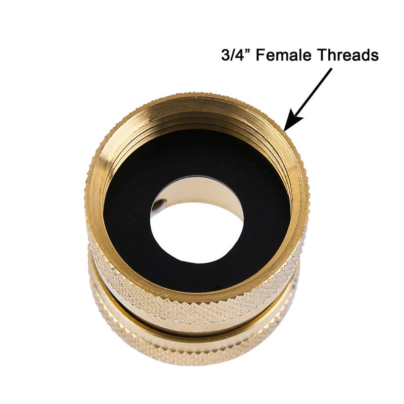 HQMPC Garden Hose Quick Connect Brass Hose Quick Connectors Water Hose Connector 3/4"GTH (3 Female Coupler+ 6 Male Nipples) - Image 4
